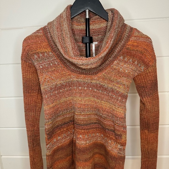 Free People Sweaters - Free People Multicolor Tribal Cowl Neck Sweater - PTP 13.5